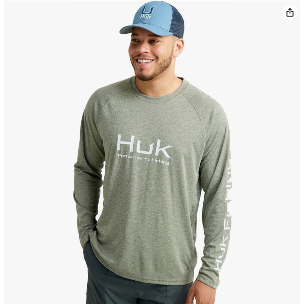 Huk Man's Size M - Performance Fishing Shirt Long Sleeve Polyester